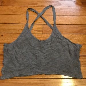 Flowy grey crop top